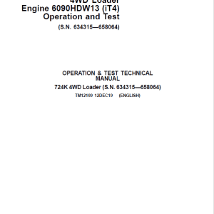 John Deere 724K 4WD Engine 6090HDW13 (iT4) Technical Manual