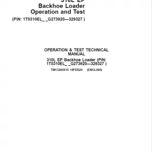John Deere 310L EP Backhoe Loader Service Manual