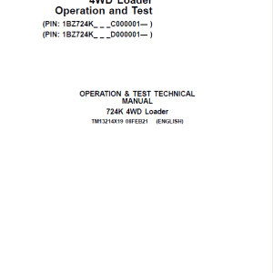 John Deere 724K 4WD Technical Manual