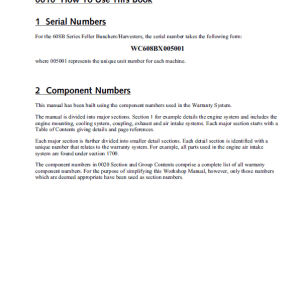 John Deere 608B Tracked Feller Buncher Harvester Repair Manual
