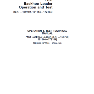 John Deere 710J Backhoe Loader Service Manual