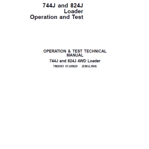 John Deere 744J, 824J 4WD Loader Repair Technical Manual