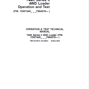 John Deere 744K 4WD Series II Loader Technical Manual
