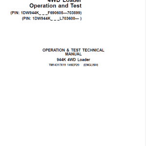 John Deere 944K Hydrid 4WD Loader Service Manual