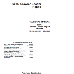 John Deere 605C Crawler Loader Service Manual