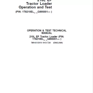 John Deere 210L EP Tractor Loader Repair Service Manual