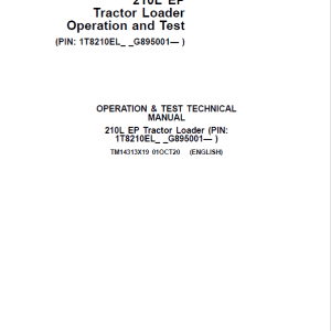 John Deere 210L EP Tractor Loader Repair Technical Manual