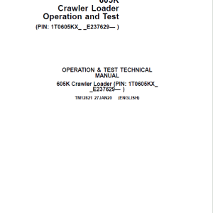 John Deere 605K Crawler Loader Service Manual