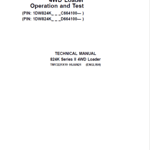 John Deere 824K 4WD Series II Loader Technical Manual