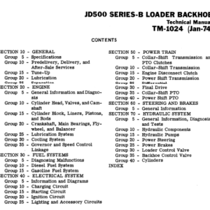 John Deere 500B Loader Backhoe Service Manual