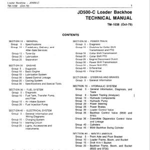 John Deere 500C Loader Backhoe Service Manual