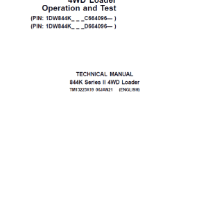 John Deere 844K 4WD Series II Loader Technical Manual