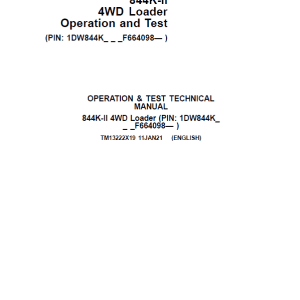 John Deere 844K 4WD Series II Loader Service Manual