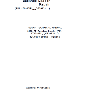 John Deere 310L EP Backhoe Loader Technical Manual