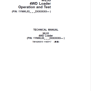 John Deere WL53 4WD Loader Repair Technical Manual