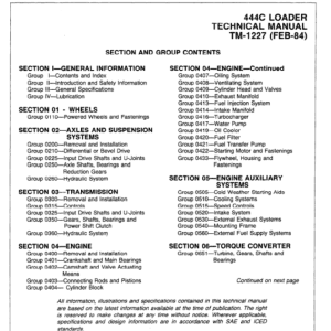 John Deere 444C Loader Repair Technical Manual Download
