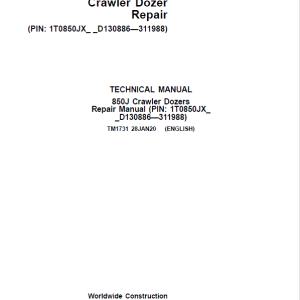 John Deere 850J Crawler Dozer Service Manual