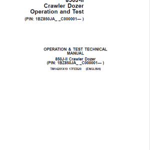 John Deere 850J-II Crawler Dozer Service Manual