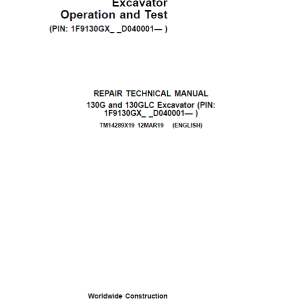 John Deere 130G, 130GLC Excavator Service Manual