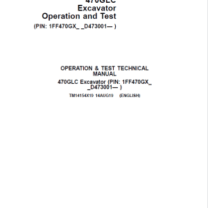 John Deere 470GLC Excavator Service Manual