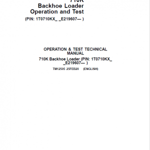 John Deere 710K Backhoe Loader Repair Service Manual