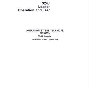 John Deere 324J Loader Repair Technical Manual