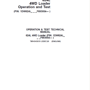 John Deere 624L 4WD Loader Repair Technical Manual