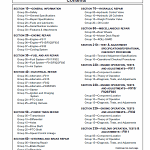 John Deere F911, F912, F915, F925, F932, F935 Front Mowers Technical Manual