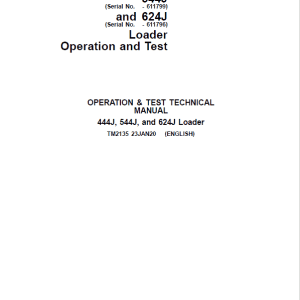 John Deere 444J, 544J, 624J Loader Technical Manual