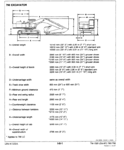 John Deere 790 and 792 tracked excavator official technical service manual TM1320 cover