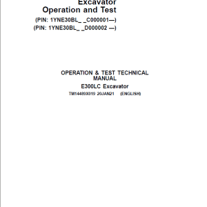 John Deere E300LC Excavator Repair Manual