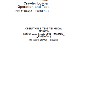 John Deere 655K Crawler Loader Repair Technical Manual