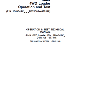 John Deere 544K 4WD Loader Technical Manual D