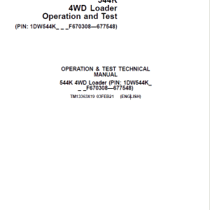 John Deere 544K 4WD Loader Technical Manual F