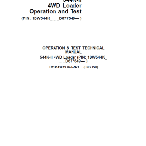 John Deere 544K-II 4WD Loader Technical Manual