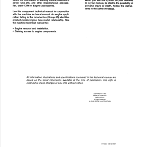 John Deere 8955 Engines Service Repair Manual