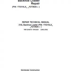 John Deere 310L Backhoe Loader Repair Service Manual
