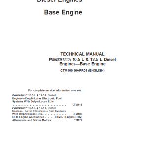 John Deere PowerTech 10.5L, 12.5L Diesel Engines Service Manual