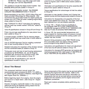 John Deere 6076 Diesel Engines Component Technical Manual