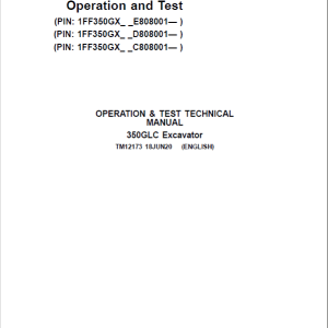 John Deere 350GLC Excavator Service Manual