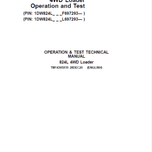 John Deere 824L 4WD Loader Repair Service Manual