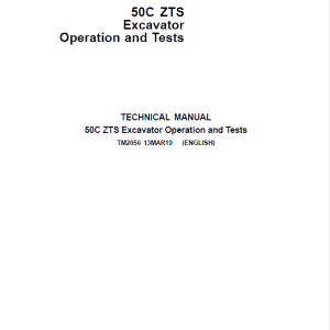 John Deere 50C ZTS Excavator Repair Service Manual
