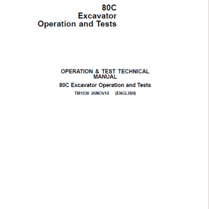 John Deere 80C Excavator Repair Service Manual