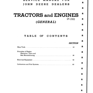 John Deere Tractors and Engines General Repair Manual