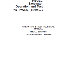 John Deere 345GLC Excavator Repair Service Manual
