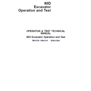 John Deere 60D Excavator Repair Service Manual