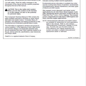 John Deere Alternators and Motors Service Repair Manual