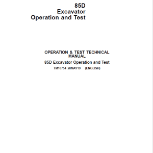 John Deere 85D Excavator Repair Service Manual
