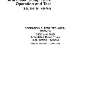 John Deere 250D, 300D Articulated Dump Truck Repair Manual