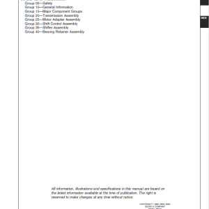 John Deere HMD 12700 Series Transmission Service Repair Manual